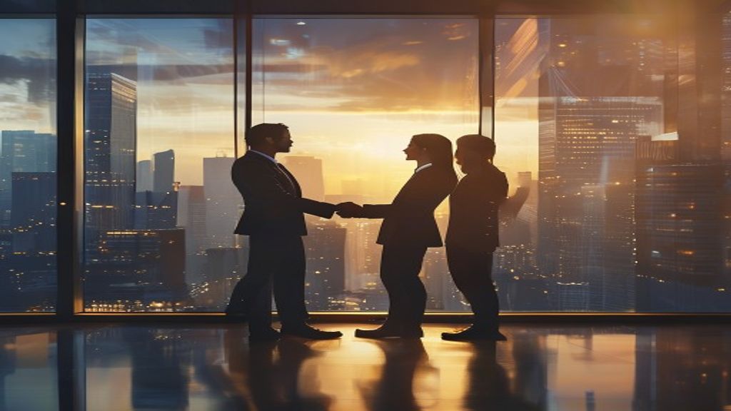 Business partnership handshake